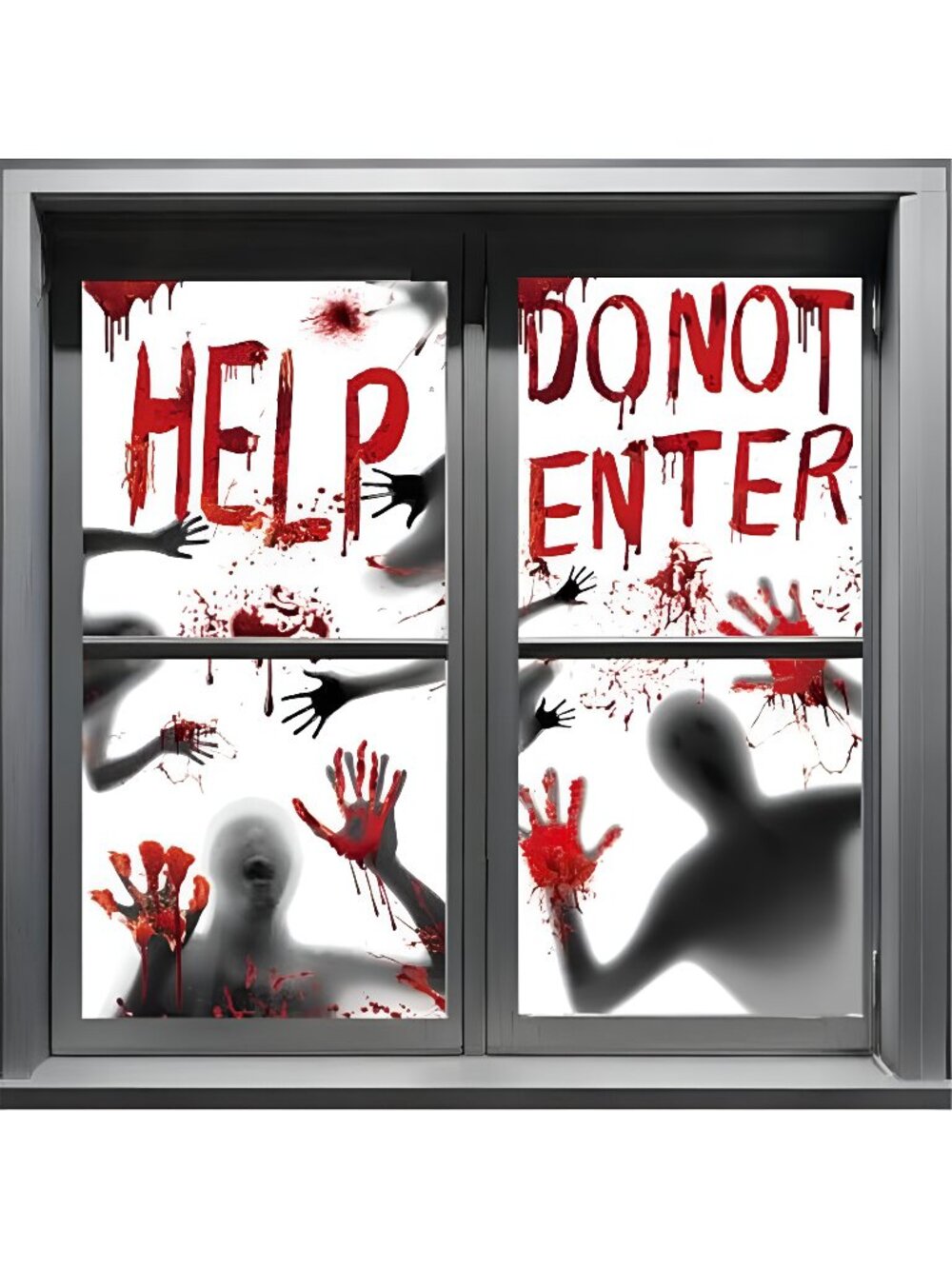 2Pcs 30x61 Halloween Window Clings, Stickers & Decorations, Scary Bloody
